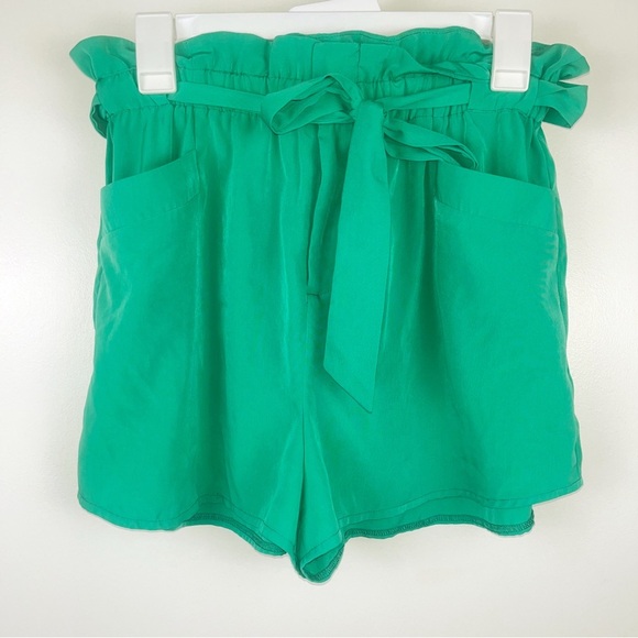 Bershka Pants - Bershka Bright Teal Paperbag Waisted Shorts | Size US 8